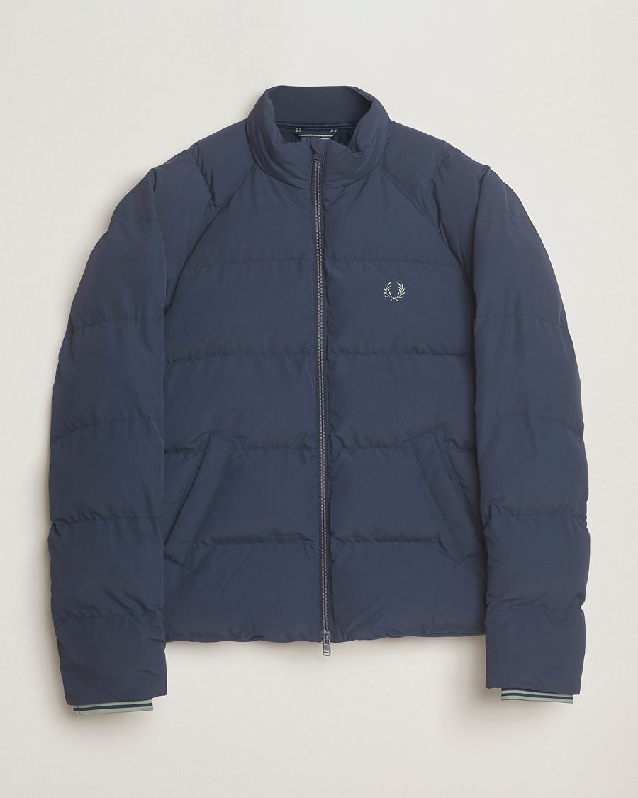 Men | Coats & Jackets | Fred Perry | Raglan Padded Down Jacket Dark Airforce