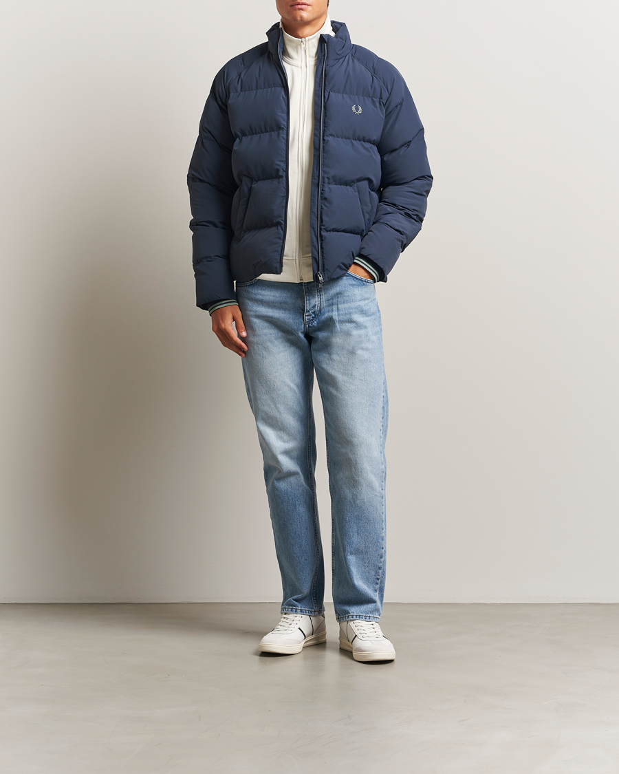 Fred Perry Raglan Padded Down Jacket Dark Airforce at CareOfCarl.com