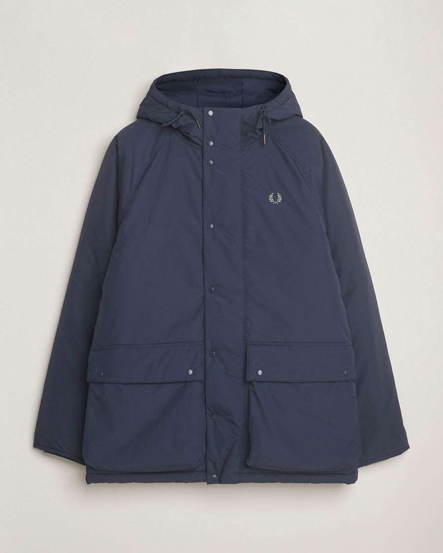 Men | Coats & Jackets | Fred Perry | Stockport Padded Hooded Jacket Dark Airforce