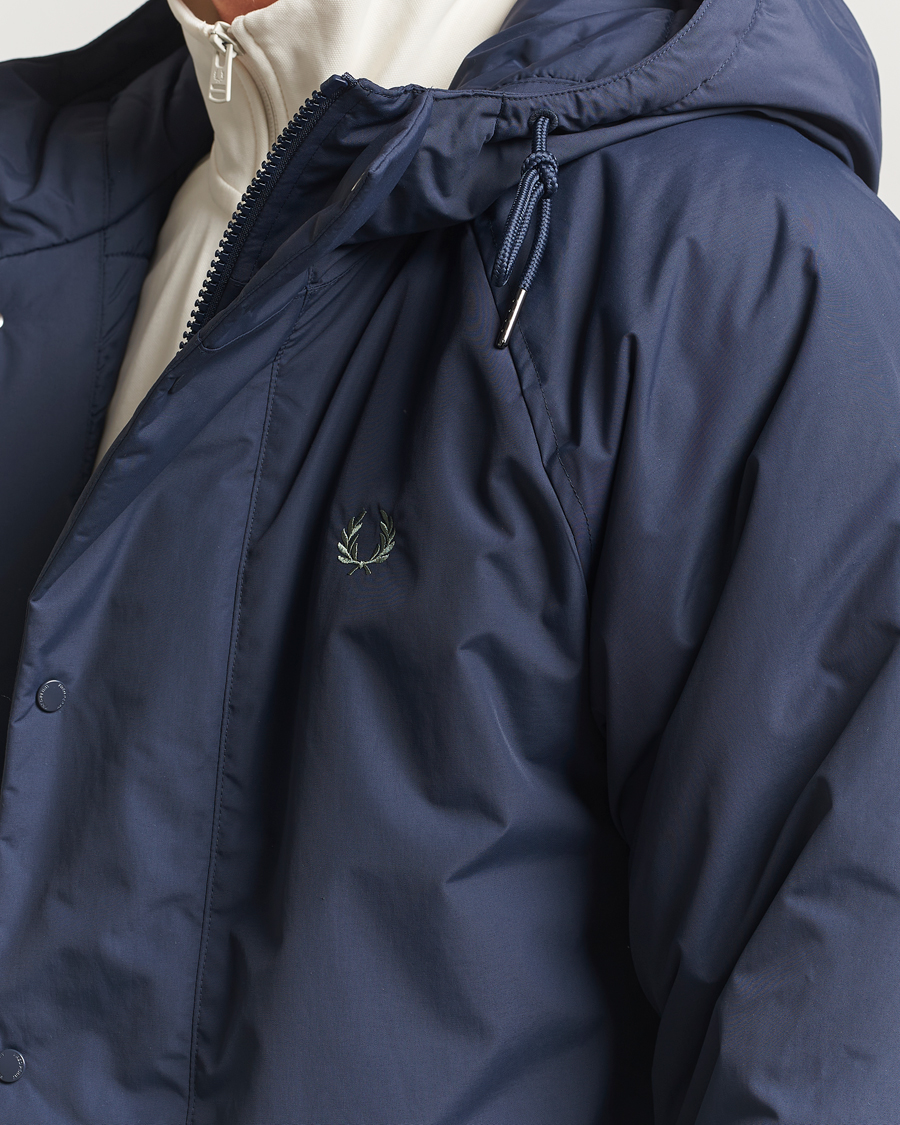 Men | Coats & Jackets | Fred Perry | Stockport Padded Hooded Jacket Dark Airforce