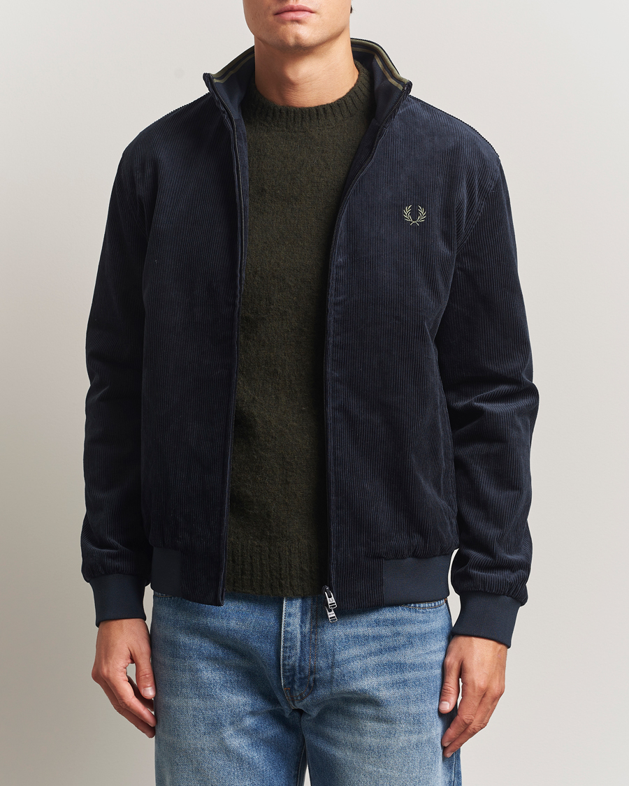 Fred Perry Brentham Corduroy Jacket Navy at CareOfCarl.com