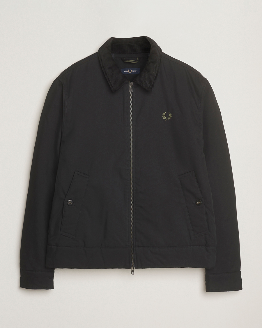 Fred Perry Cotton Light Padded Harrington Jacket Black at
