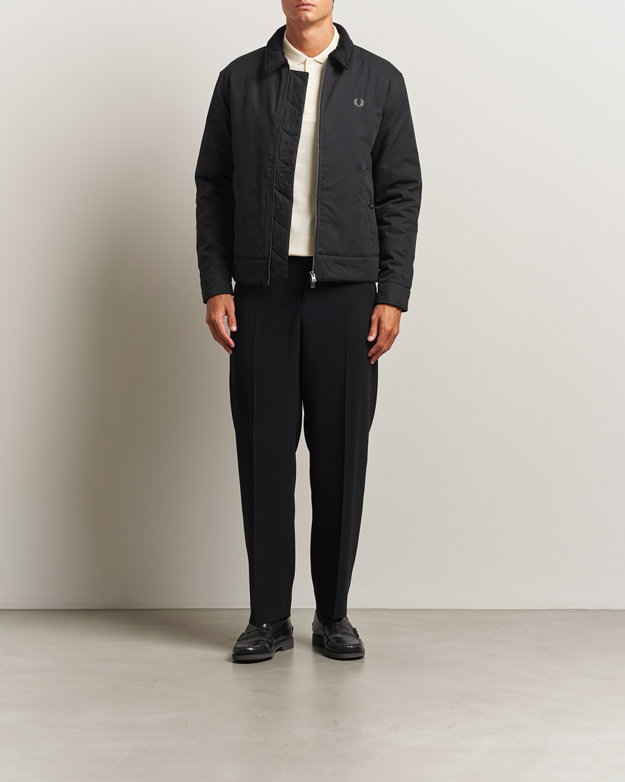 Men | Coats & Jackets | Fred Perry | Cotton Light Padded Harrington Jacket Black