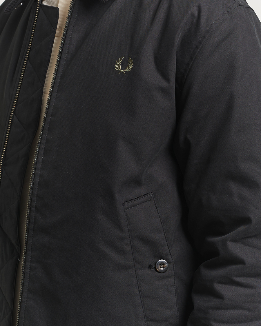 Men | Coats & Jackets | Fred Perry | Cotton Light Padded Harrington Jacket Black