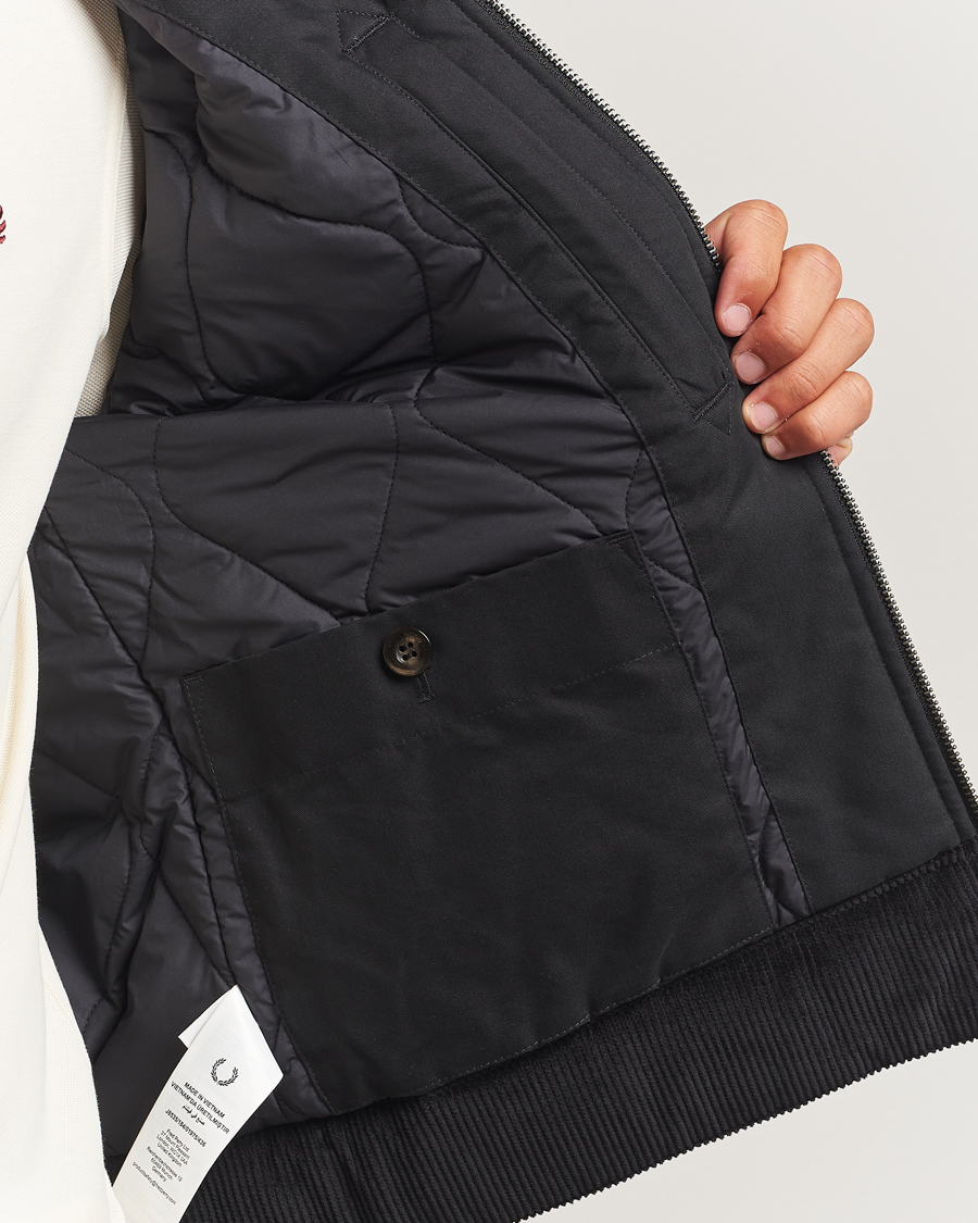 Men | Coats & Jackets | Fred Perry | Cotton Light Padded Harrington Jacket Black