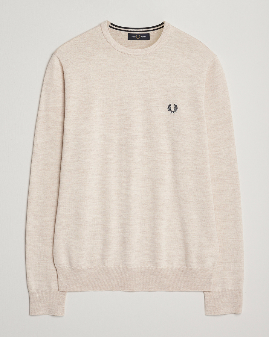 Men | Sweaters & Knitwear | Fred Perry | Classic Crew Neck Jumper Porrigde Marl