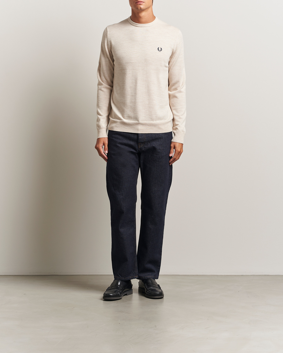 Men | Sweaters & Knitwear | Fred Perry | Classic Crew Neck Jumper Porrigde Marl