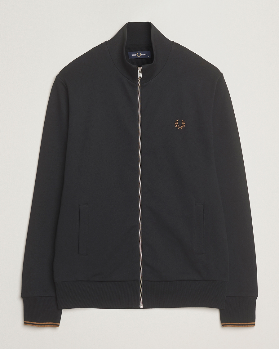 Men | Sweaters & Knitwear | Fred Perry | Full Zip Sweatshirt Black
