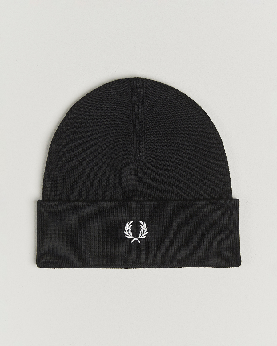 Men | Fred Perry Merino Wool Beanie Black | Fred Perry | Merino Wool Beanie Black