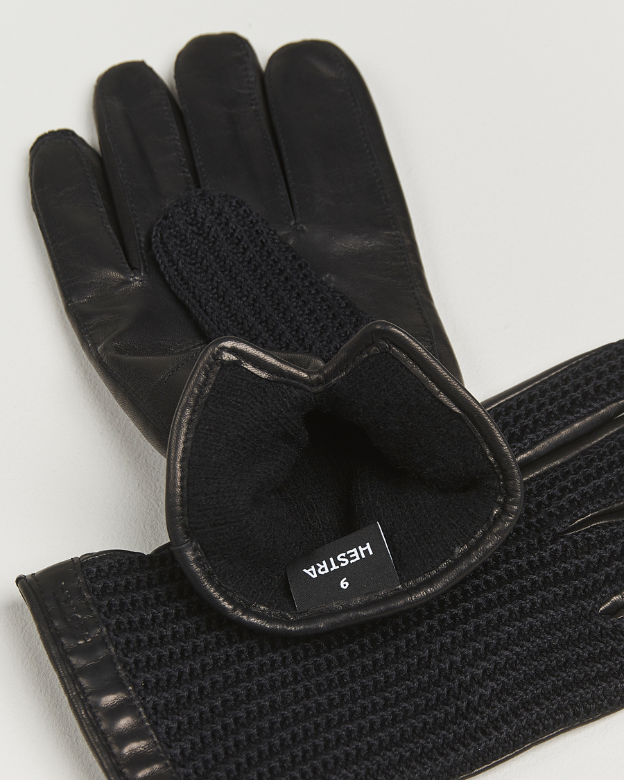 Men | Hestra Adam Crochet Wool Lined Glove Black | Hestra | Adam Crochet Wool Lined Glove Black