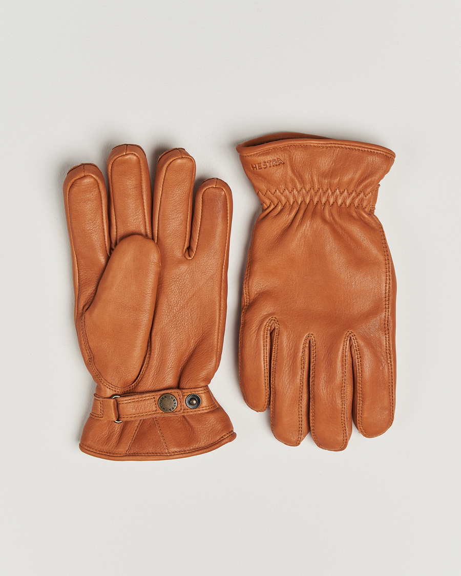 Men | Gloves | Hestra | Burensvik Deerskin Wool Pile Glove Cognac