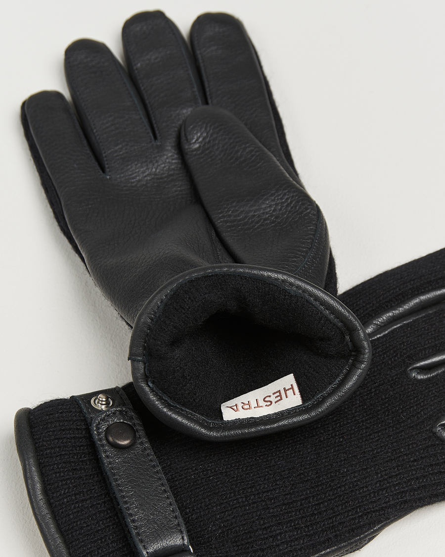 Men | Gloves | Hestra | Christopher Cashmere/Elkskin Glove Black