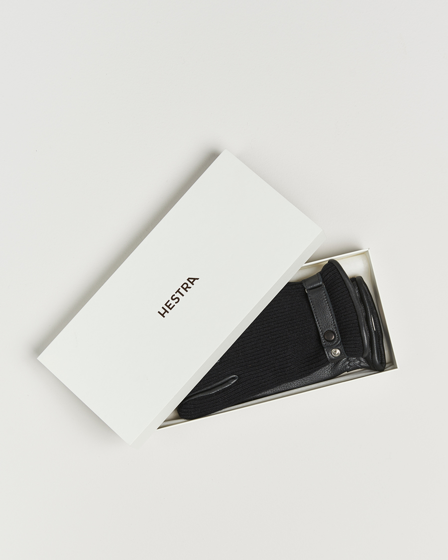 Men | Gloves | Hestra | Christopher Cashmere/Elkskin Glove Black