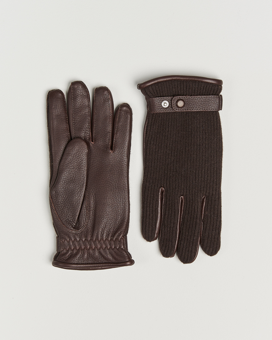 Men | Gloves | Hestra | Christopher Cashmere/Elkskin Glove Espresso
