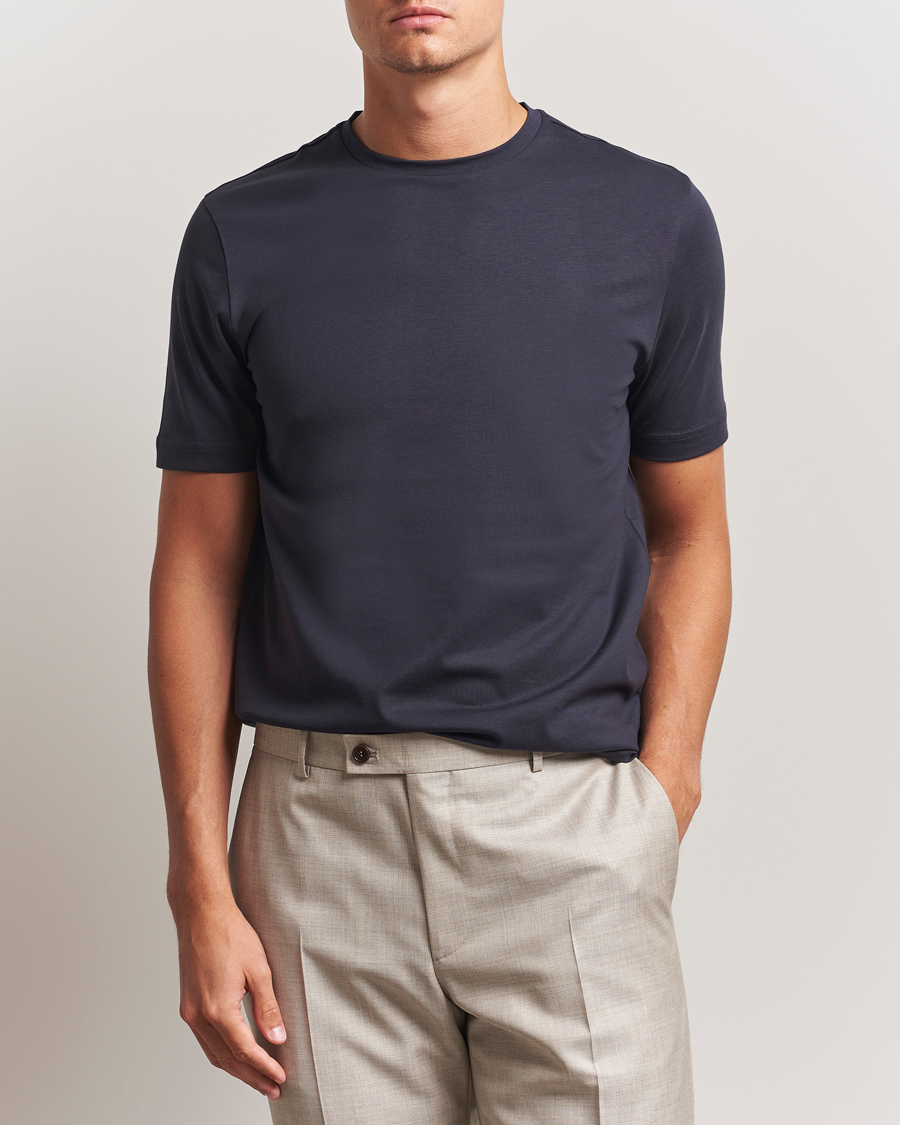 Fred Perry Tipped Cuff Pique T-Shirt Tennis Blue at
