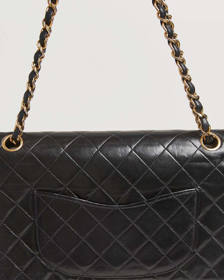 Men | Chanel Pre-Owned Classic Double Flap Medium Lambskin Black | Chanel Pre-Owned | Classic Double Flap Medium Lambskin Black