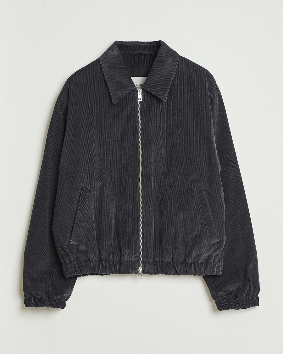 Men | Coats & Jackets | AMI | Light Padded Fine Corduroy Jacket Anthracite
