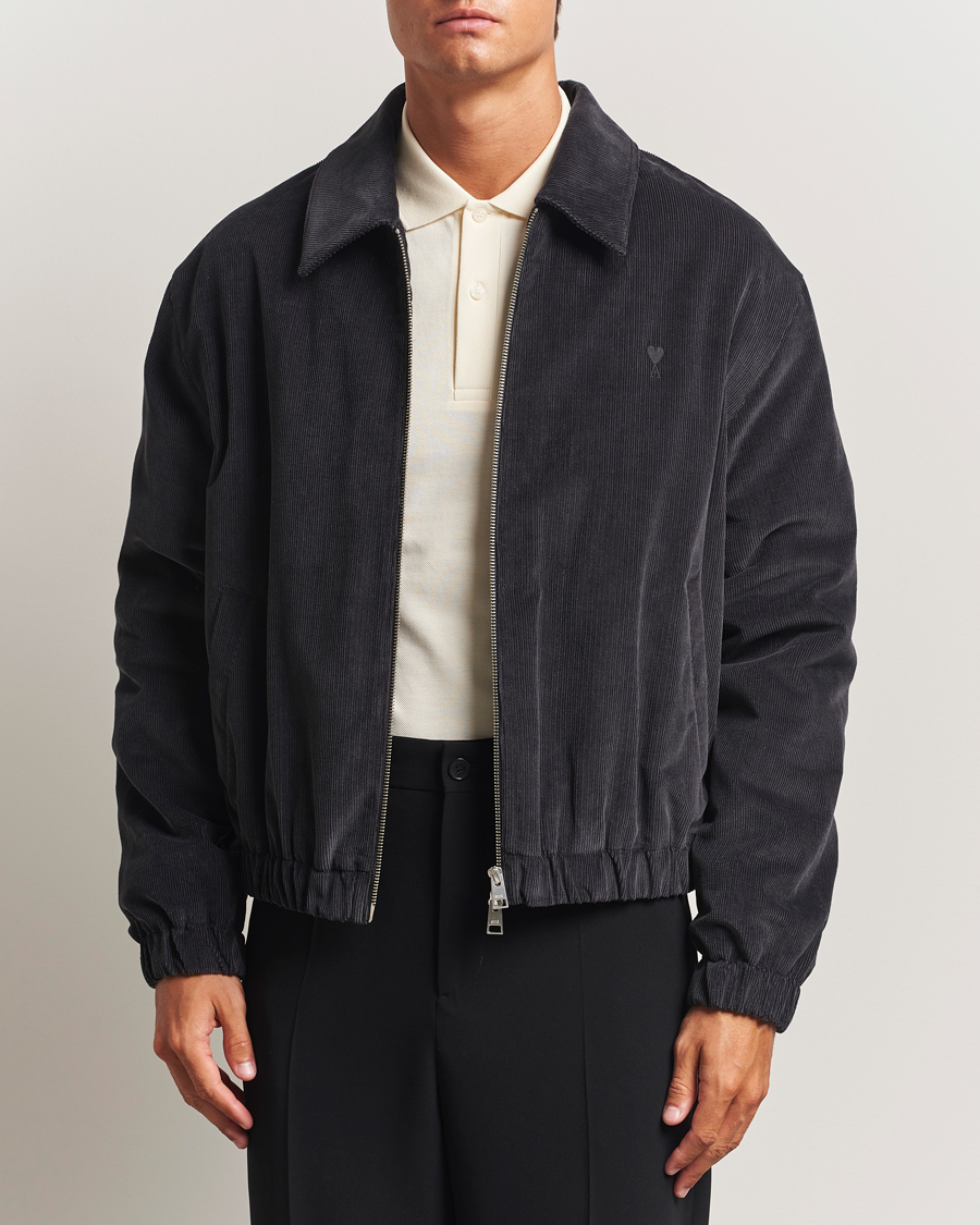 AMI Light Padded Fine Corduroy Jacket Anthracite at CareOfCarl.com