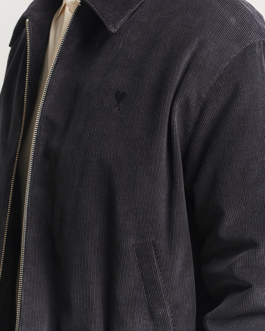 Men | Coats & Jackets | AMI | Light Padded Fine Corduroy Jacket Anthracite
