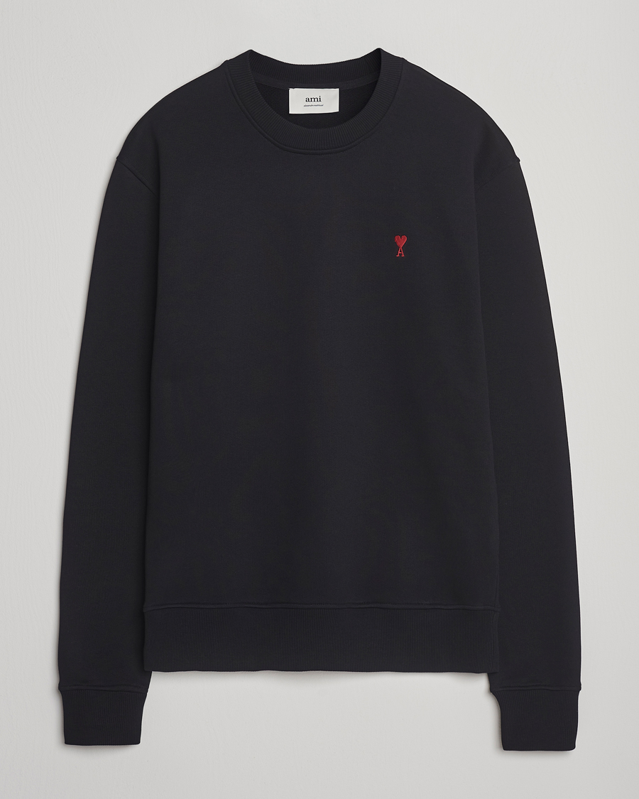 Men | Sweaters & Knitwear | AMI | Heart Logo Sweatshirt Black