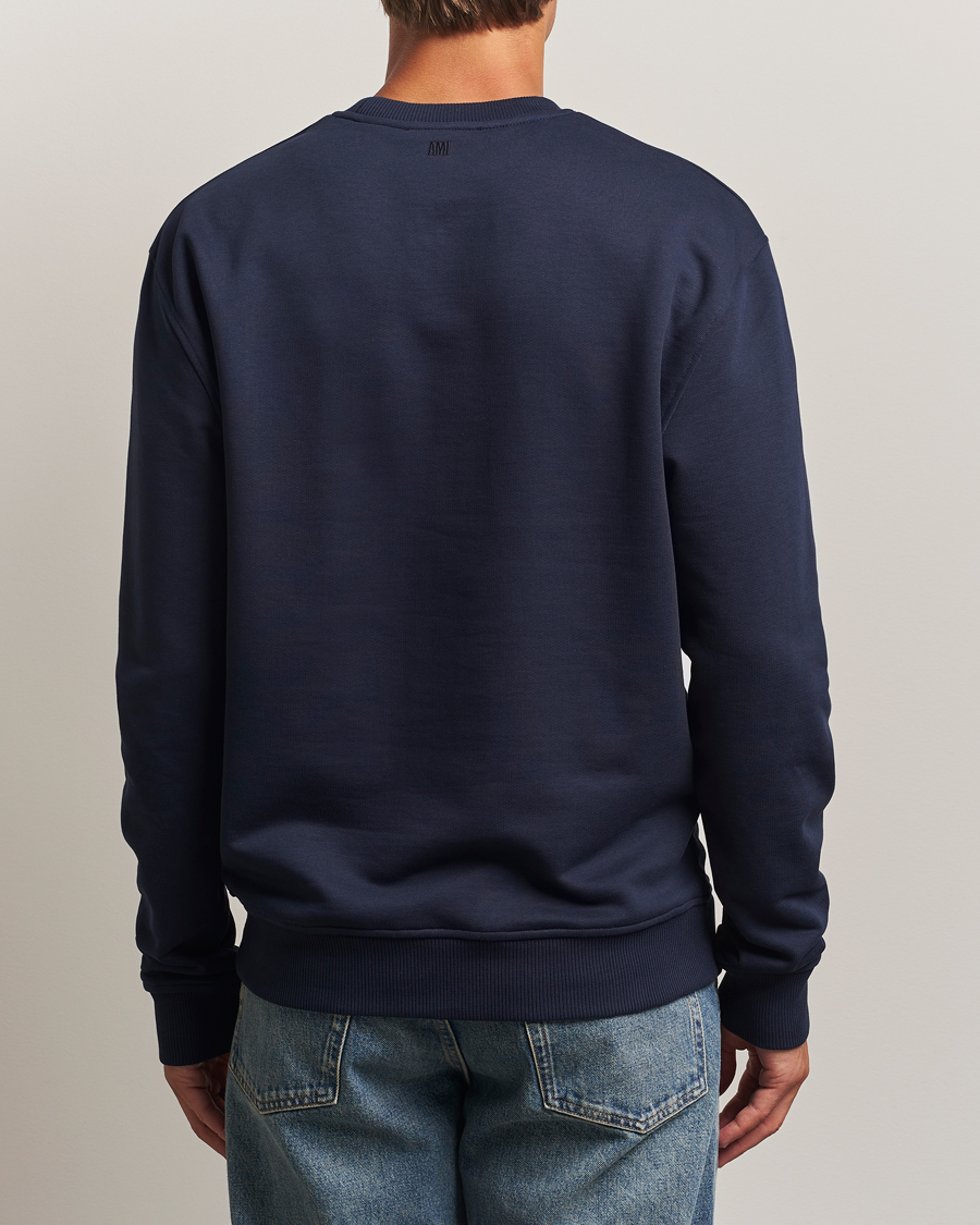 Men | Sweaters & Knitwear | AMI | Heart Logo Sweatshirt Night Blue
