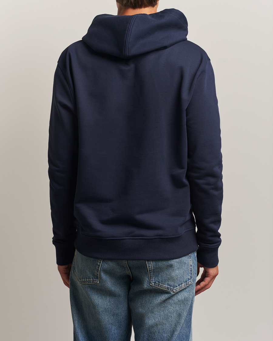 Men | Sweaters & Knitwear | AMI | Heart Logo Hoodie Night Blue