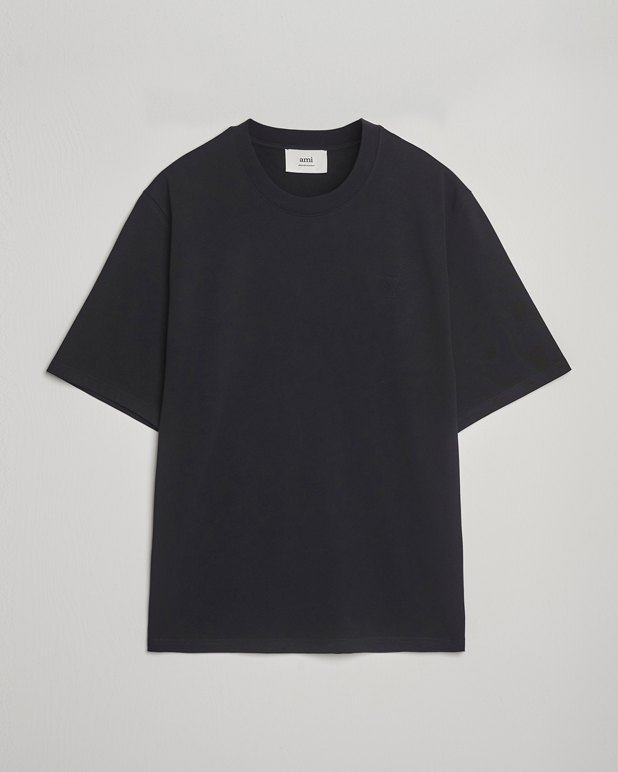 Men | T-Shirts | AMI | Tonal Heart Logo T-Shirt Black