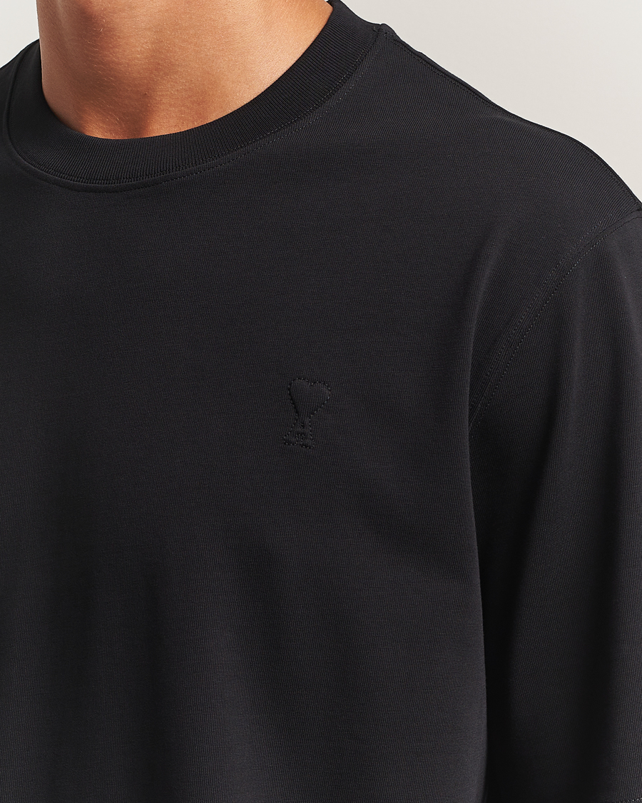 Men | T-Shirts | AMI | Tonal Heart Logo T-Shirt Black