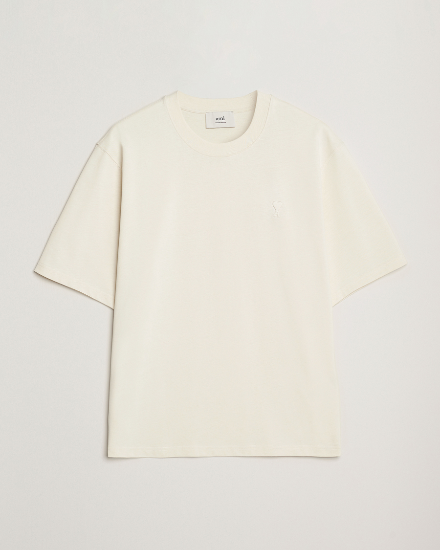 Men | T-Shirts | AMI | Tonal Heart Logo T-Shirt Ivory