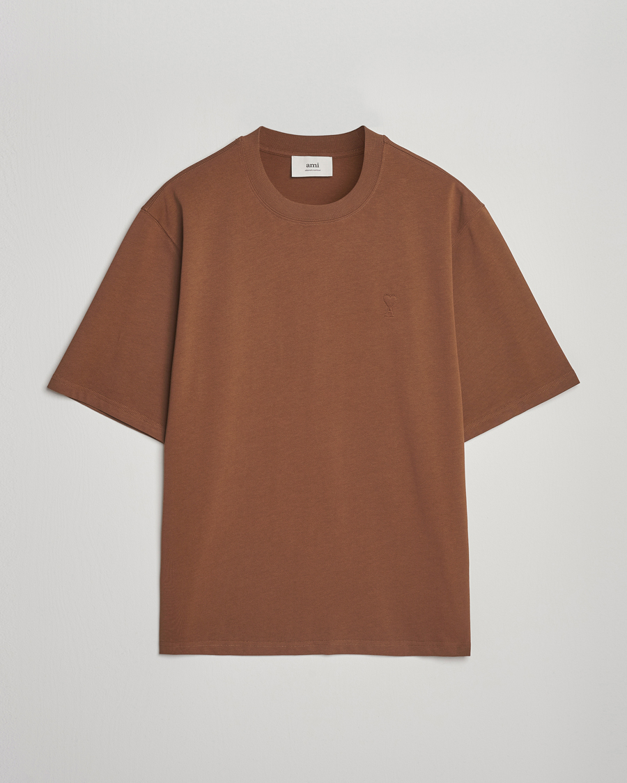 Men | T-Shirts | AMI | Tonal Heart Logo T-Shirt Noisette