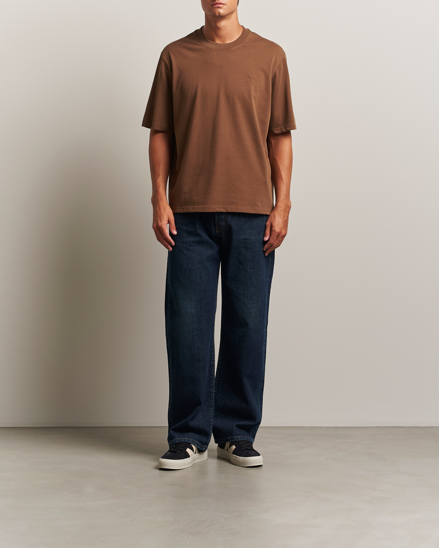 Men | T-Shirts | AMI | Tonal Heart Logo T-Shirt Noisette