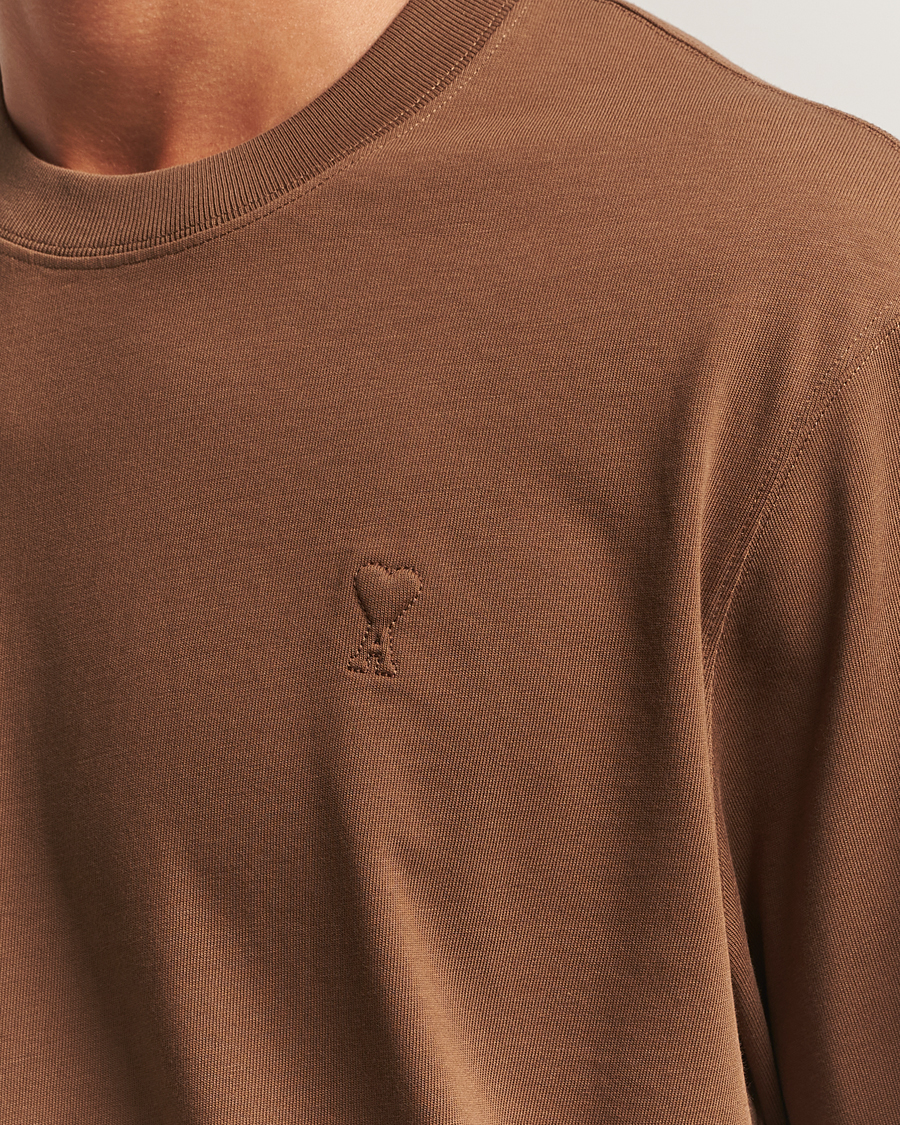Men | T-Shirts | AMI | Tonal Heart Logo T-Shirt Noisette