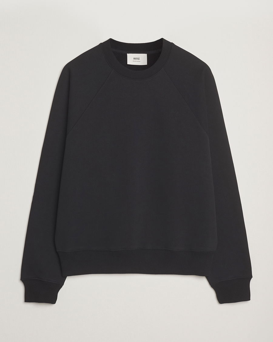 Men | Sweaters & Knitwear | AMI | Tonal Heart Logo Sweatshirt Black