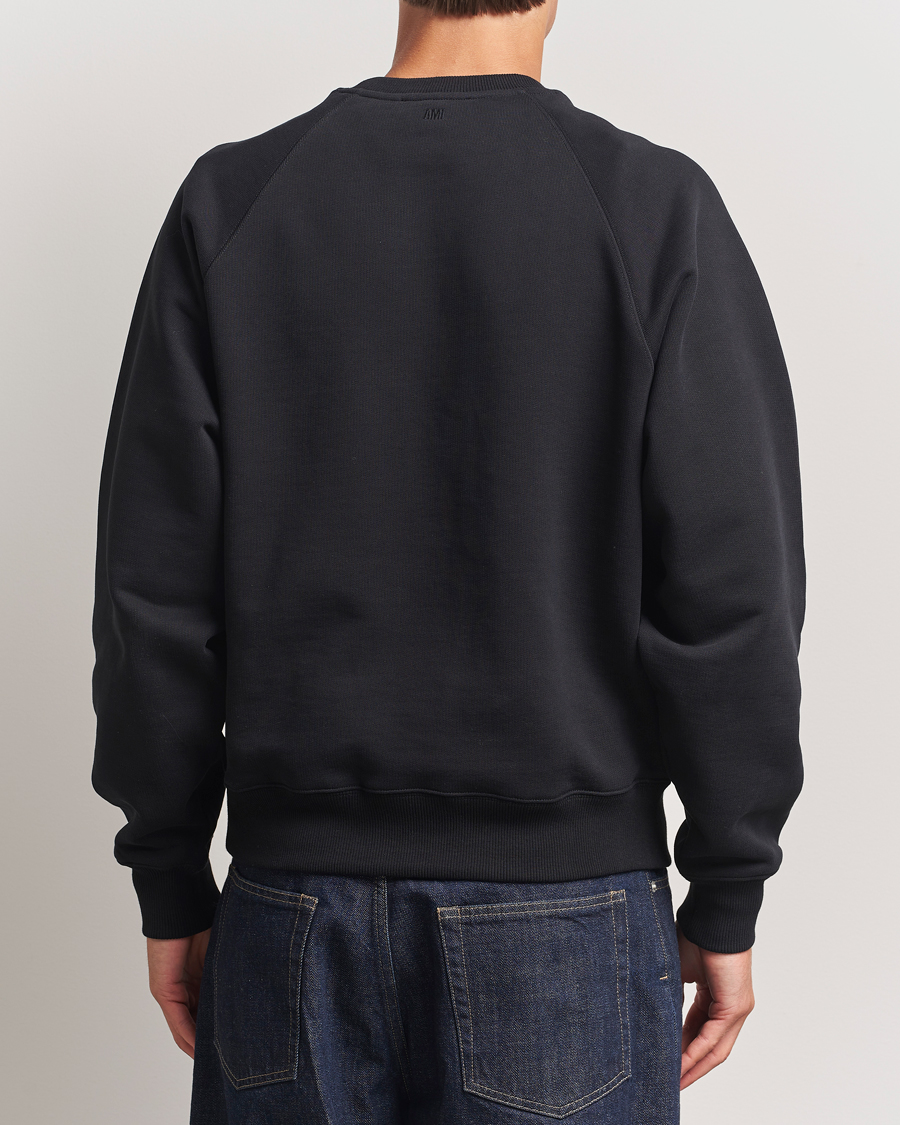 Men | Sweaters & Knitwear | AMI | Tonal Heart Logo Sweatshirt Black