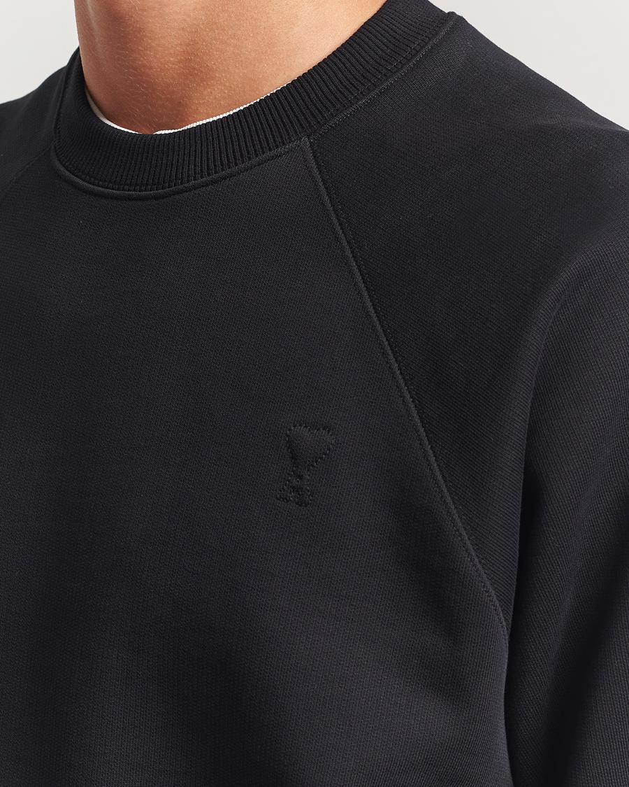 Men | Sweaters & Knitwear | AMI | Tonal Heart Logo Sweatshirt Black