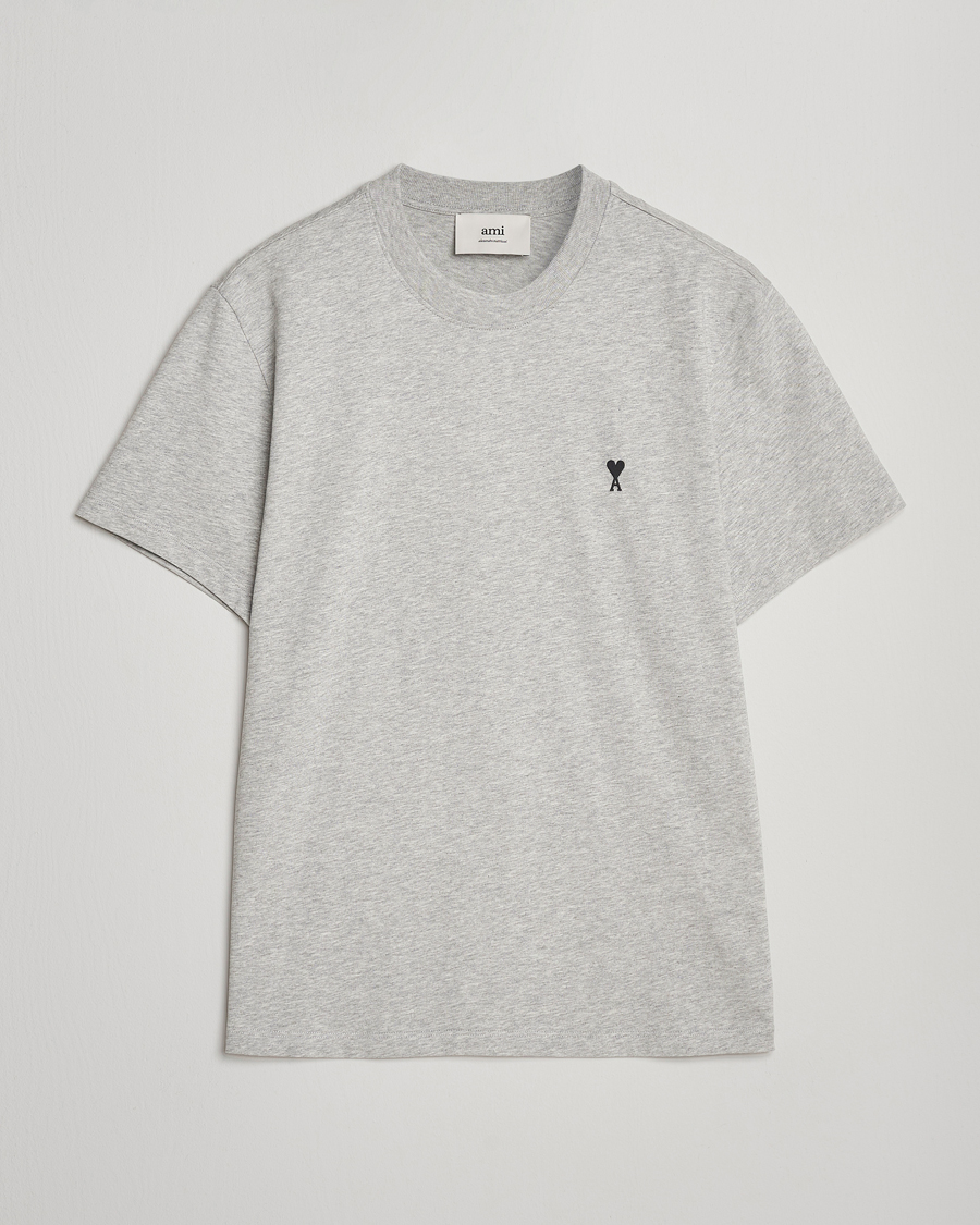 Men | T-Shirts | AMI | Black Heart Logo T-Shirt Grey Heather