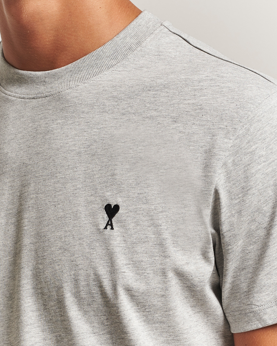 Men | T-Shirts | AMI | Black Heart Logo T-Shirt Grey Heather