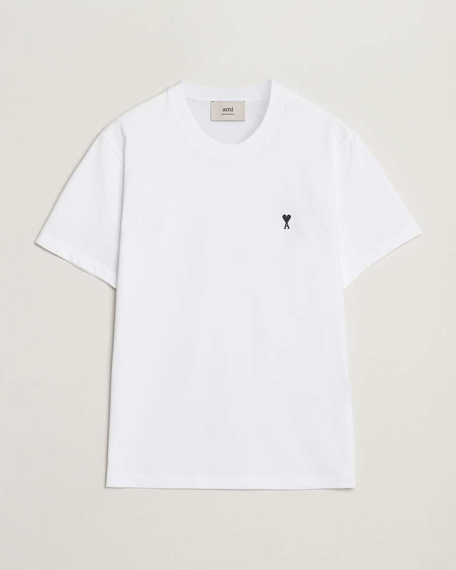 Men | T-Shirts | AMI | Contrast Heart Logo T-Shirt White
