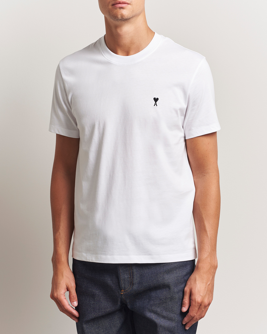 Men | T-Shirts | AMI | Contrast Heart Logo T-Shirt White