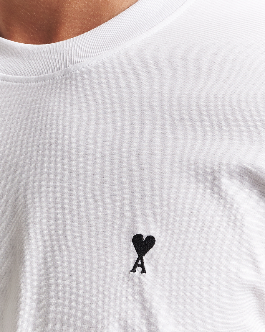 Men | T-Shirts | AMI | Contrast Heart Logo T-Shirt White