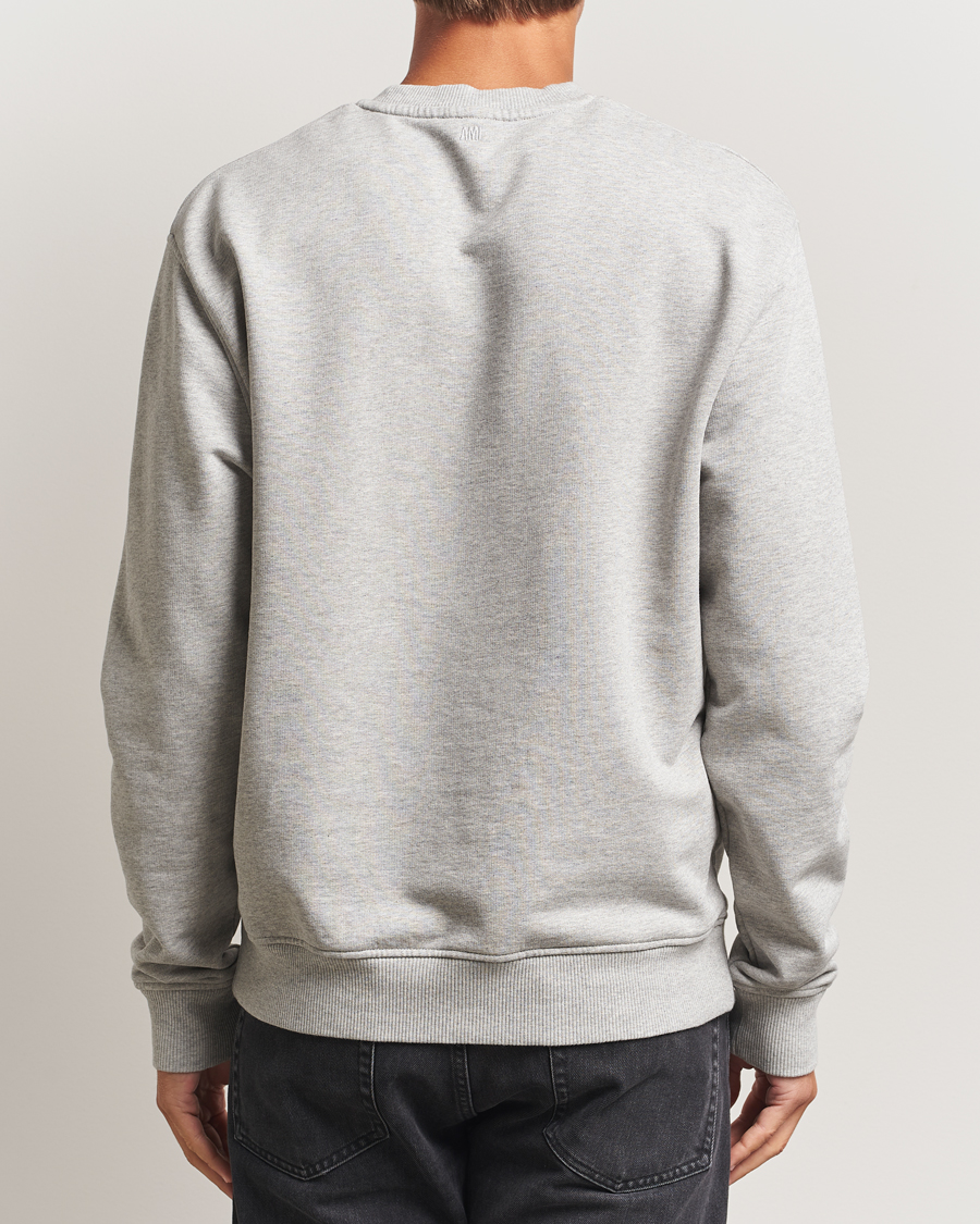 Men | Sweaters & Knitwear | AMI | Black Heart Logo Sweatshirt Grey Heather