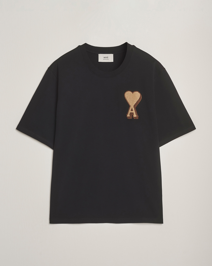 Men | T-Shirts | AMI | Patch Heart T-Shirt Black
