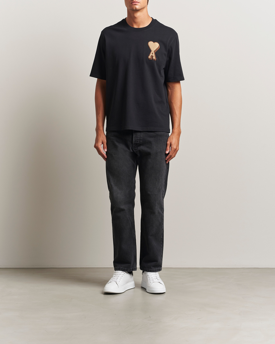 Men | T-Shirts | AMI | Patch Heart T-Shirt Black