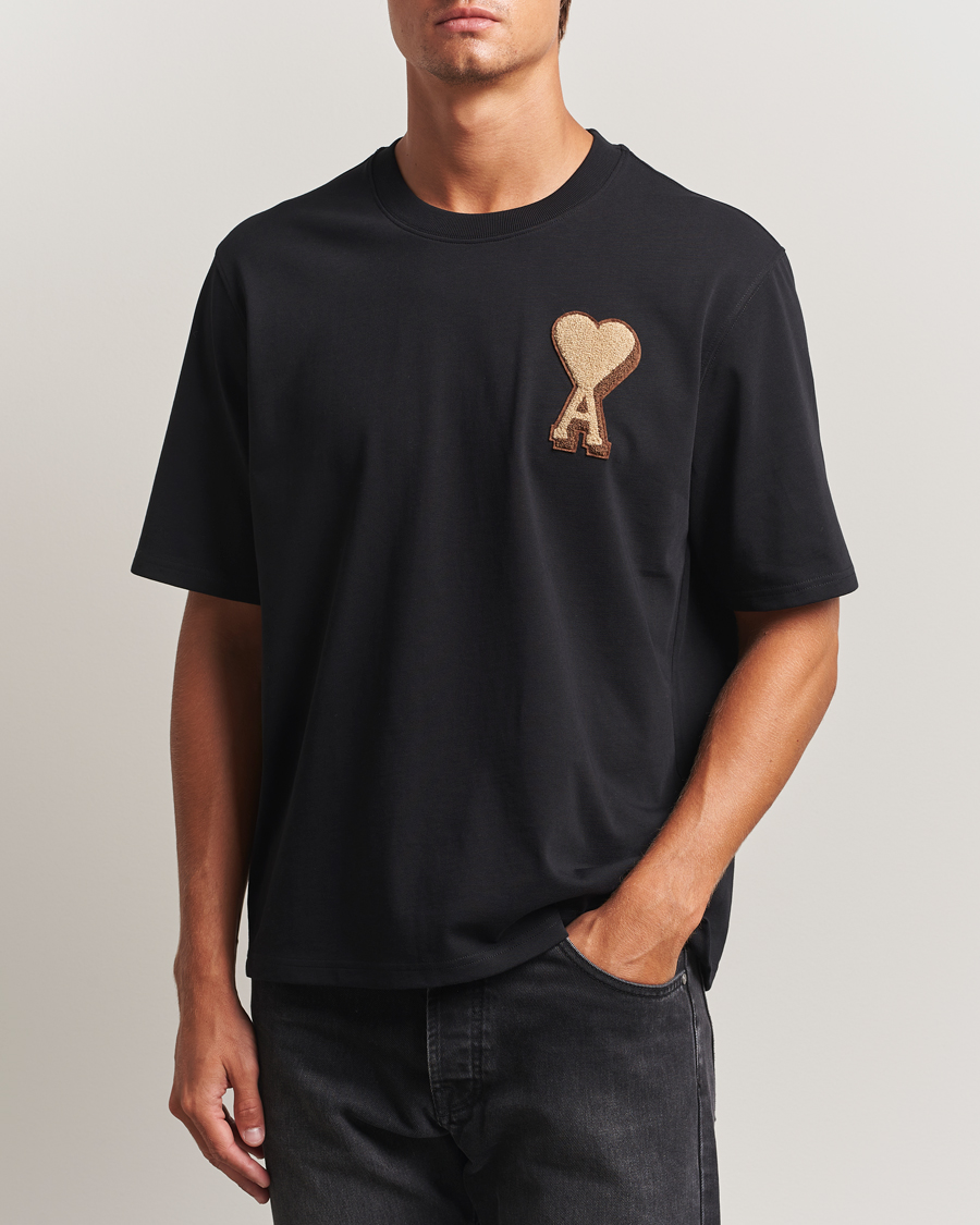 Men | T-Shirts | AMI | Patch Heart T-Shirt Black