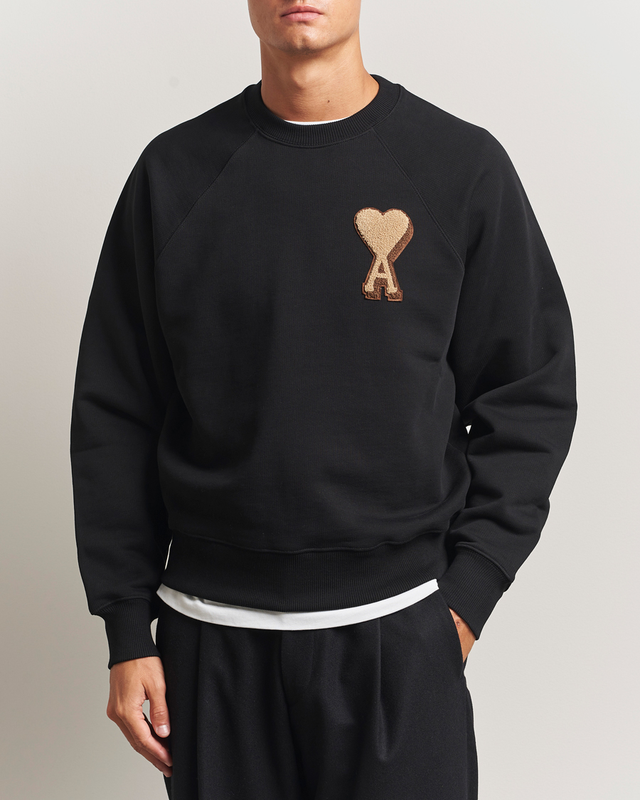 Men | Sweaters & Knitwear | AMI | Patch Heart Sweatshirt Black