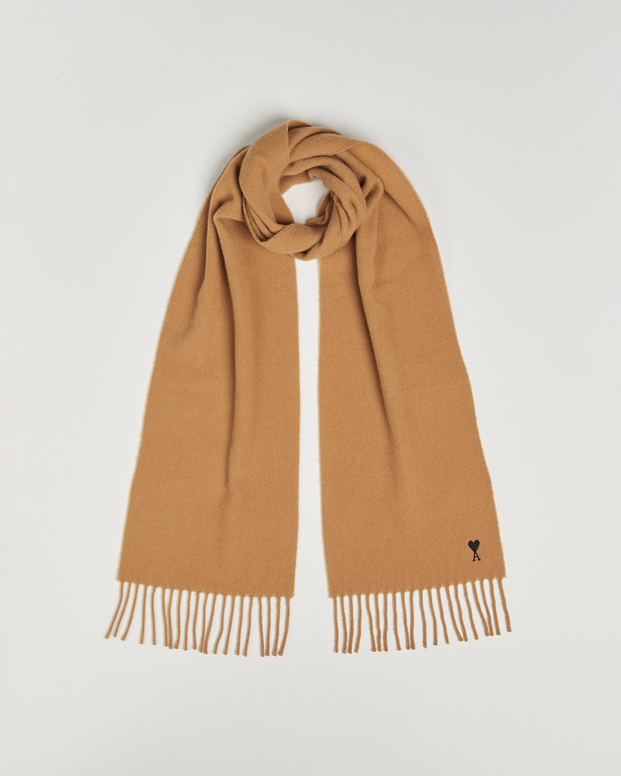 Men | Scarves | AMI | Heart Logo Scarf Camel