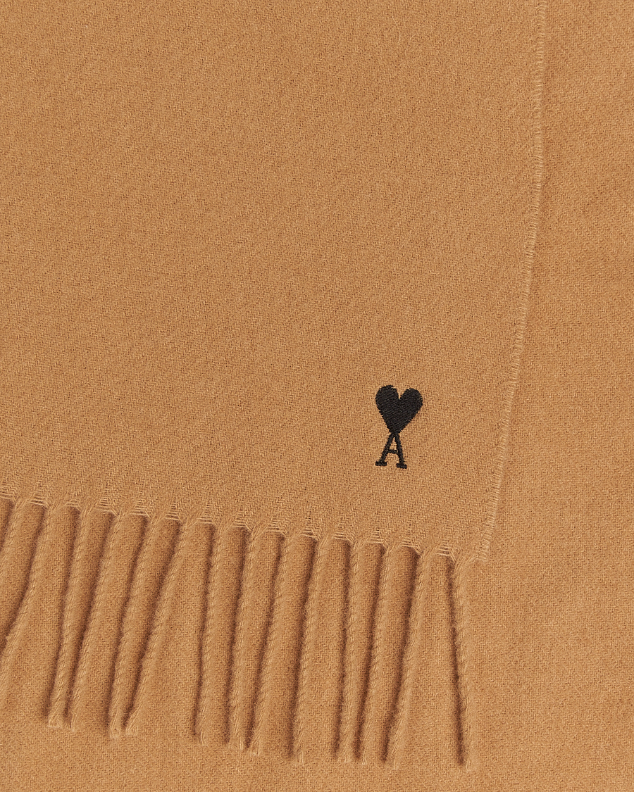 Men | Scarves | AMI | Heart Logo Scarf Camel