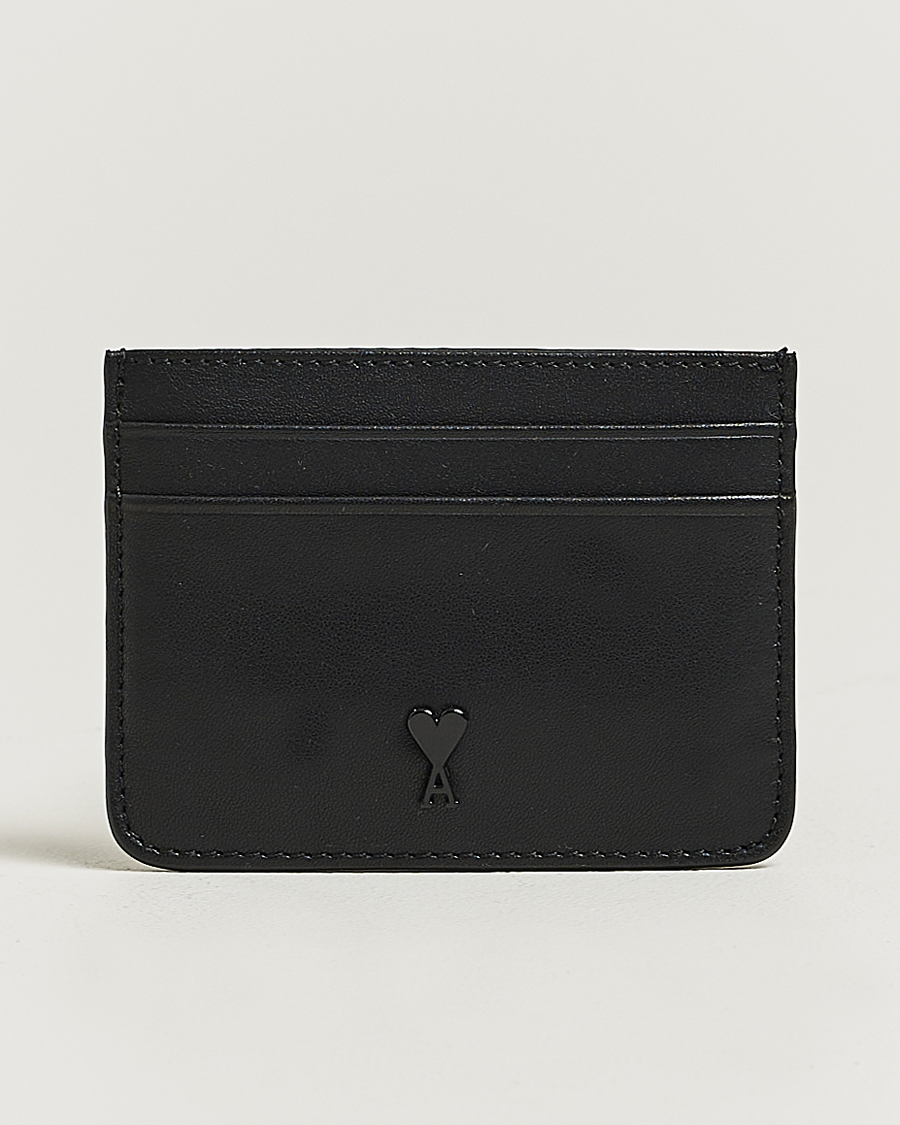 Men | Wallets | AMI | Tonal Heart Logo Card Holder Black