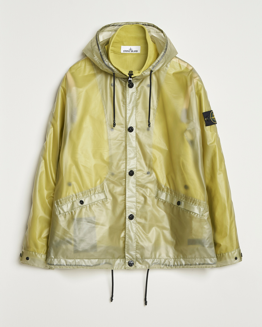 Stone Island Translusent Cover Moleskin Short Parka Green at