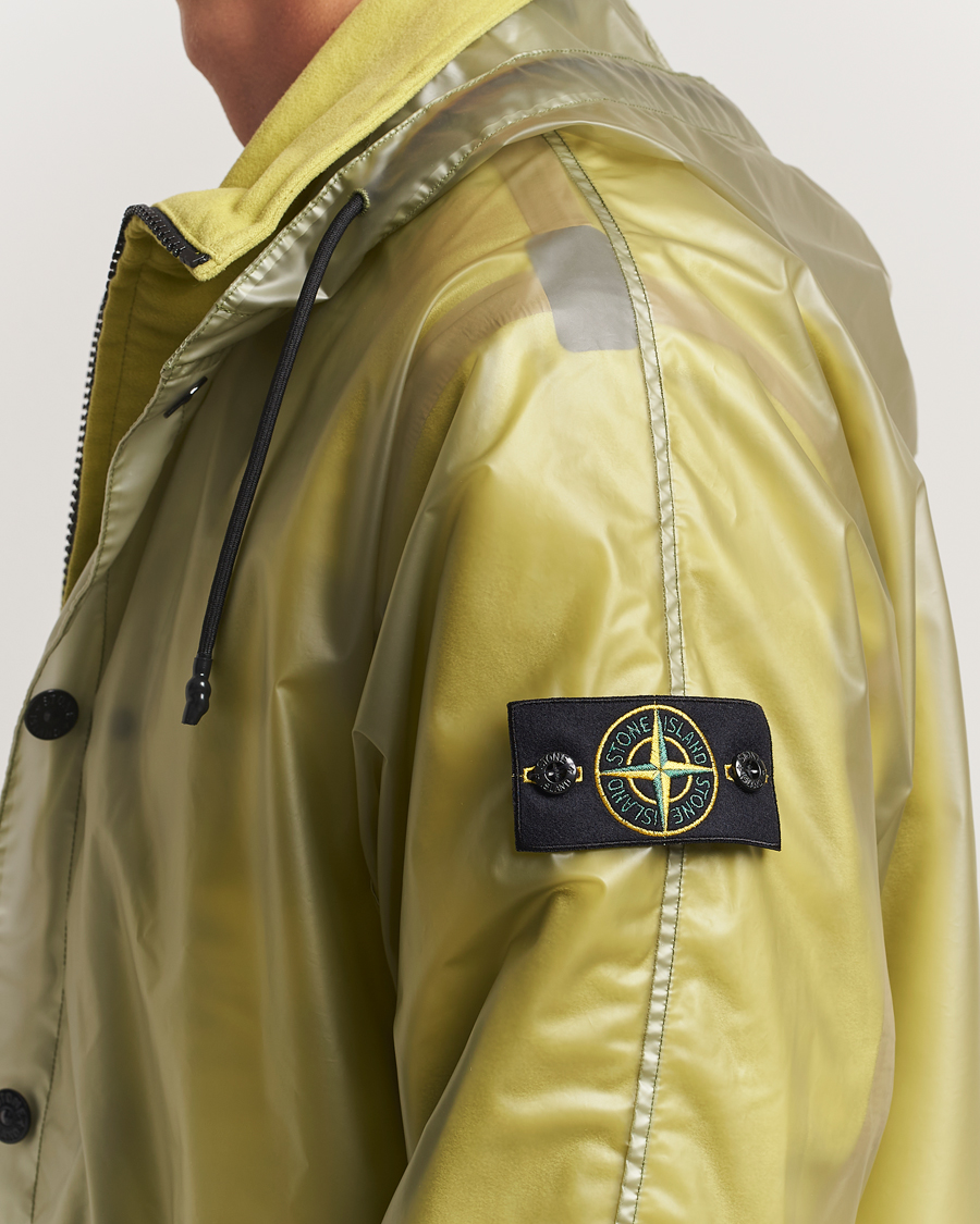 Stone Island Translusent Cover Moleskin Short Parka Green at
